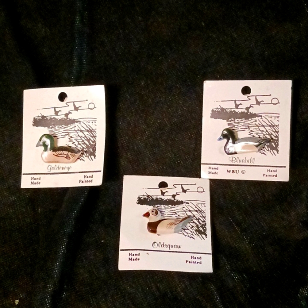 Duck Pin Trio, Vintage, Hand made and Hand Painted